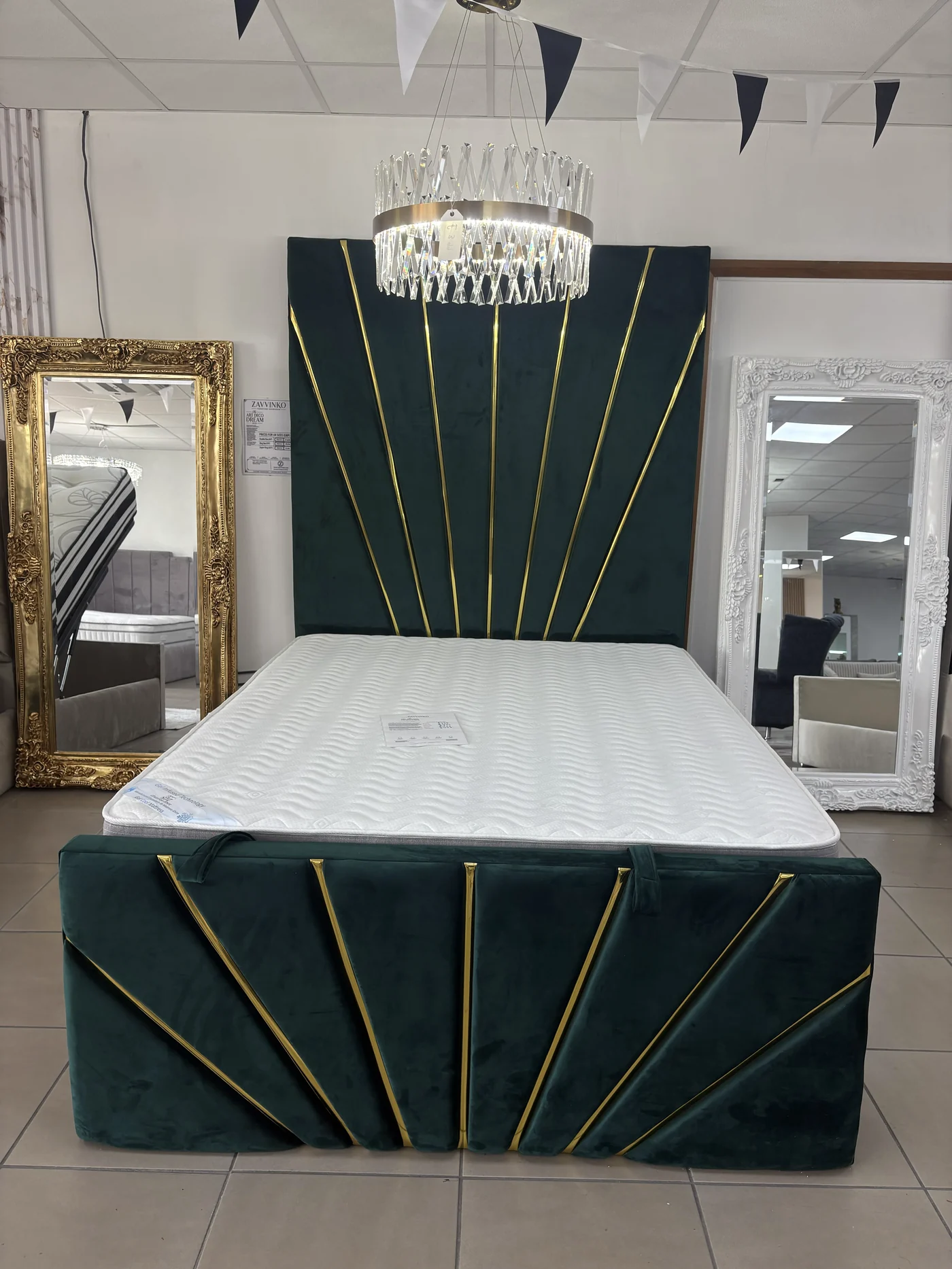 Sunburst Headboard Bed