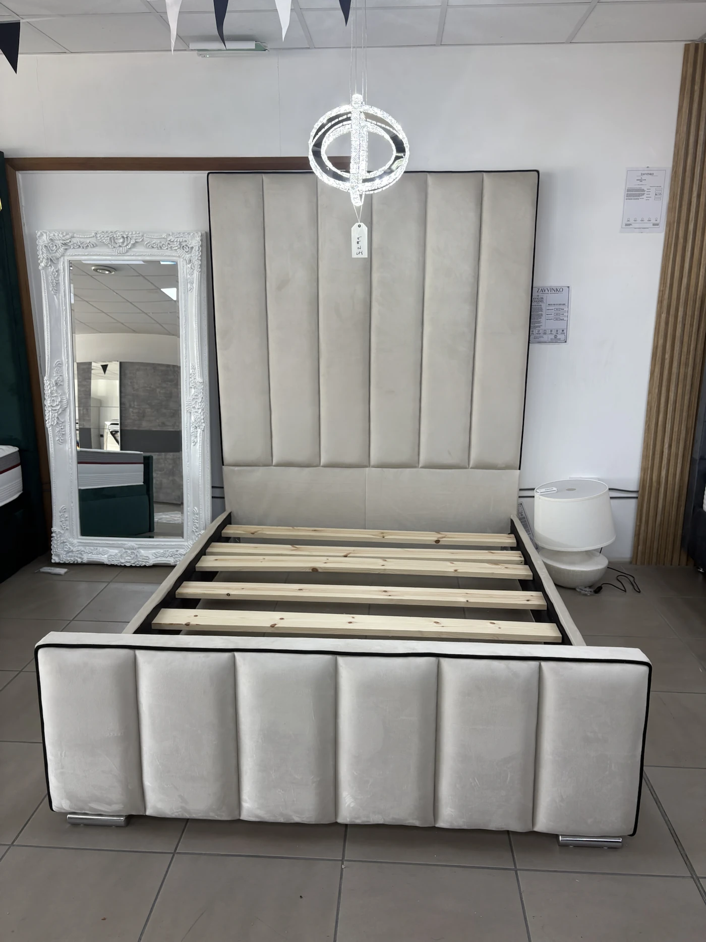 Tall Channel Headboard Bed