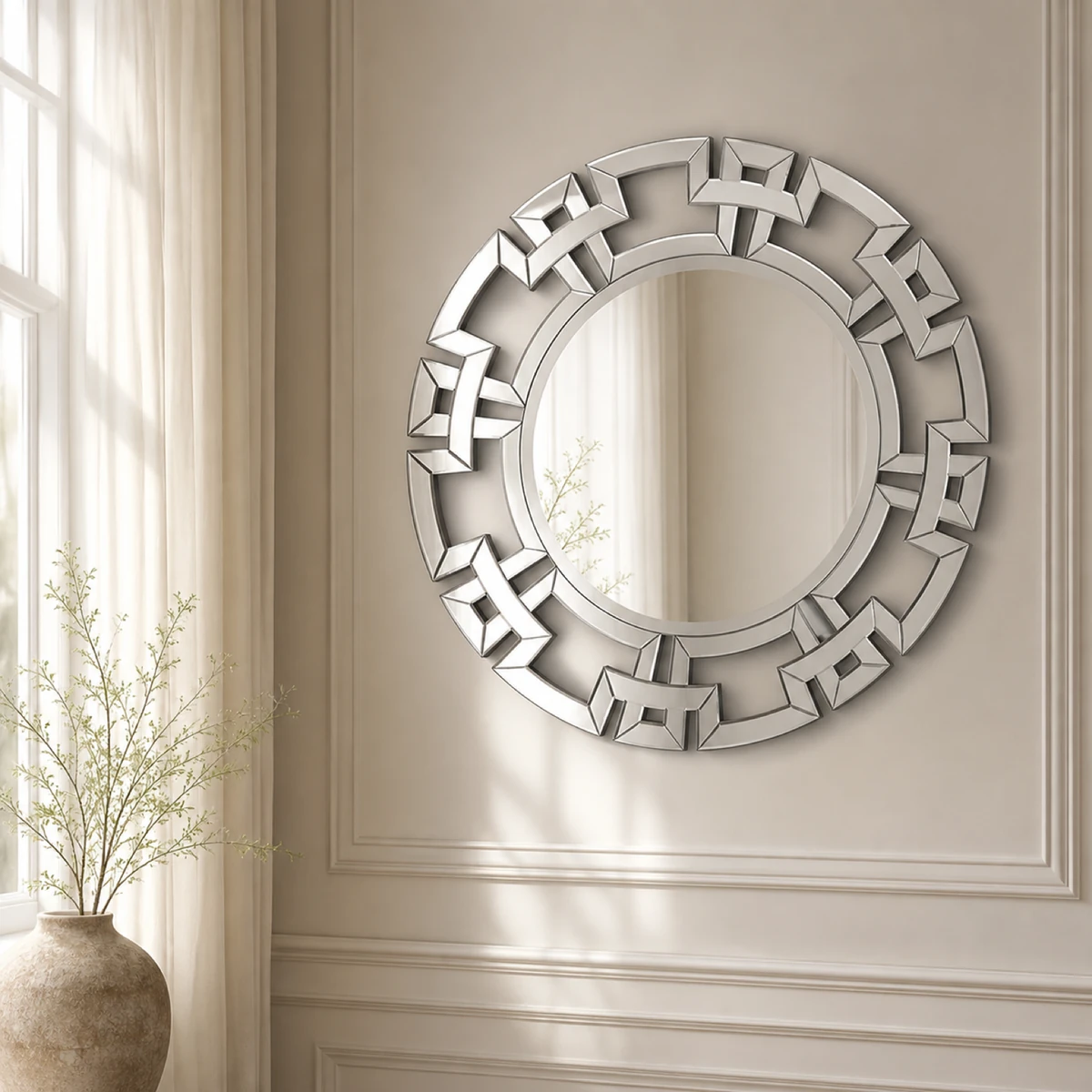 Aztec Round Wall Mirror 90cm