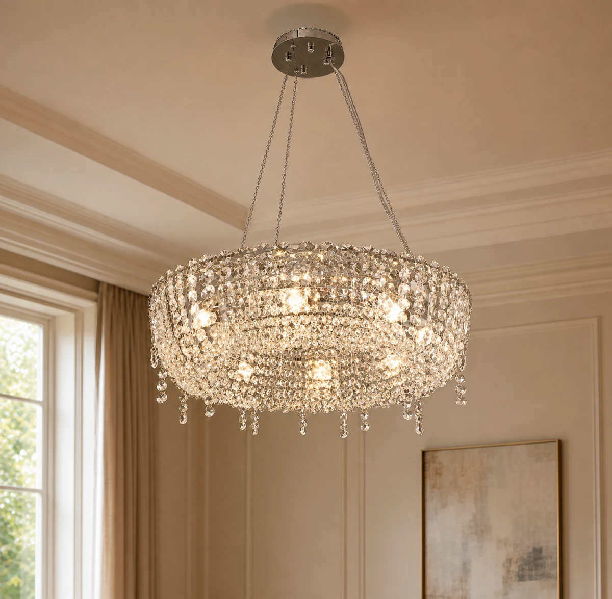 Crystal Band Ring Chandelier 60cm