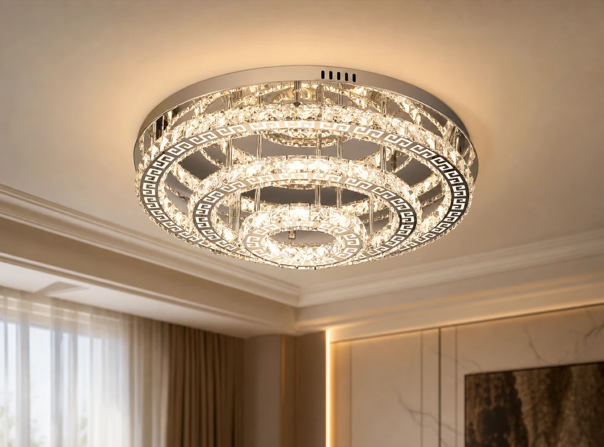 Crystal Ceiling Light with Bluetooth Speaker 60cm