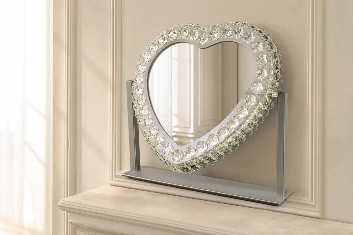 Crystal Heart LED Vanity Mirror