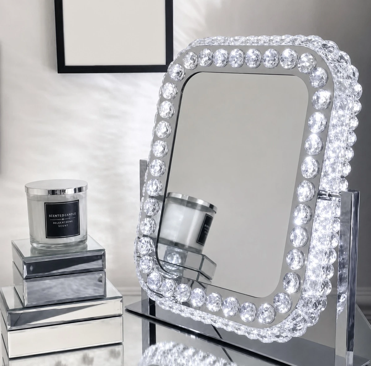 Crystal Rectangular LED Vanity Mirror