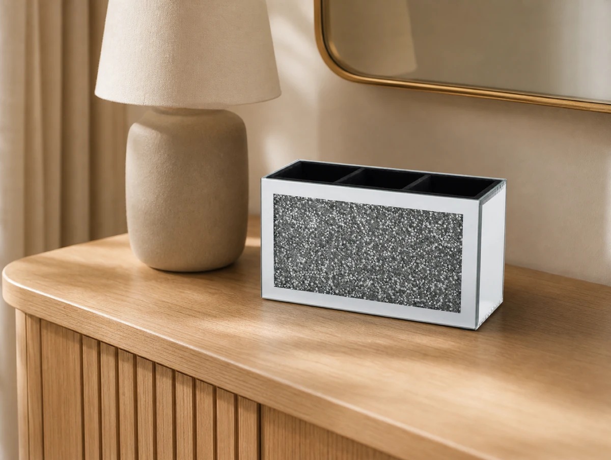 Diamond Crush Brush Holder with Black Interior