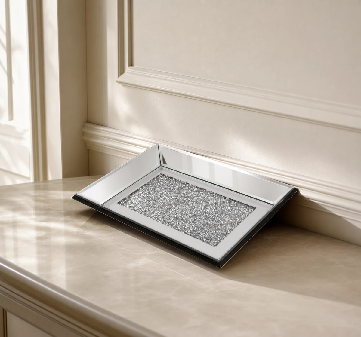 Diamond Crush Mirrored Tray