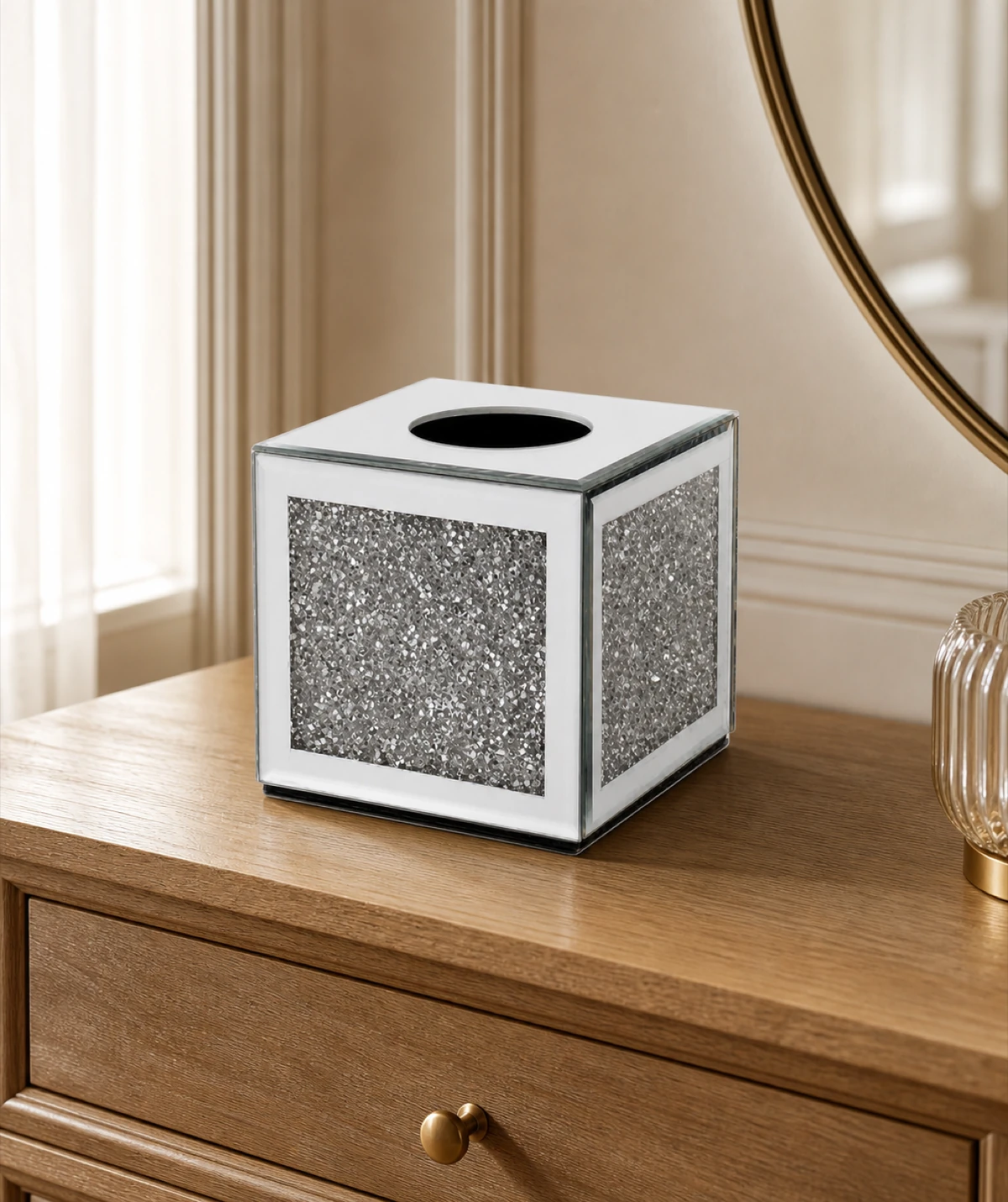 Diamond Crush Square Tissue Box Holder