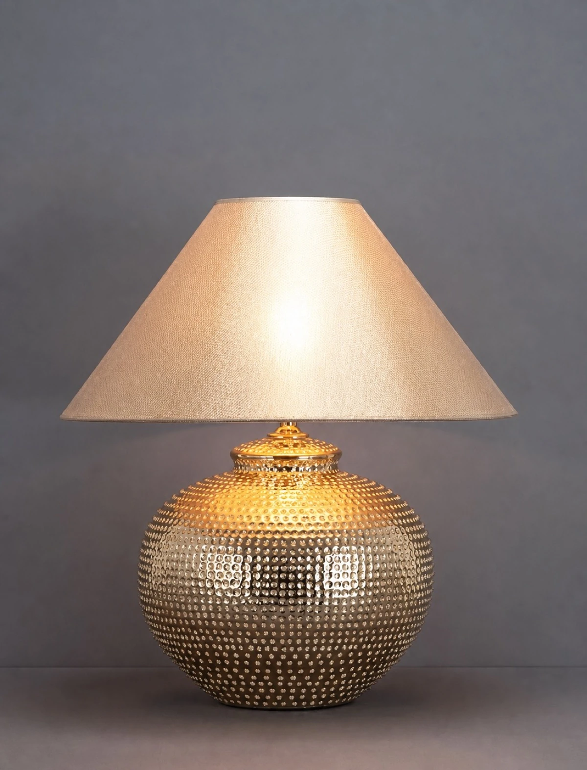 Gold Beaded Globe Table Lamp