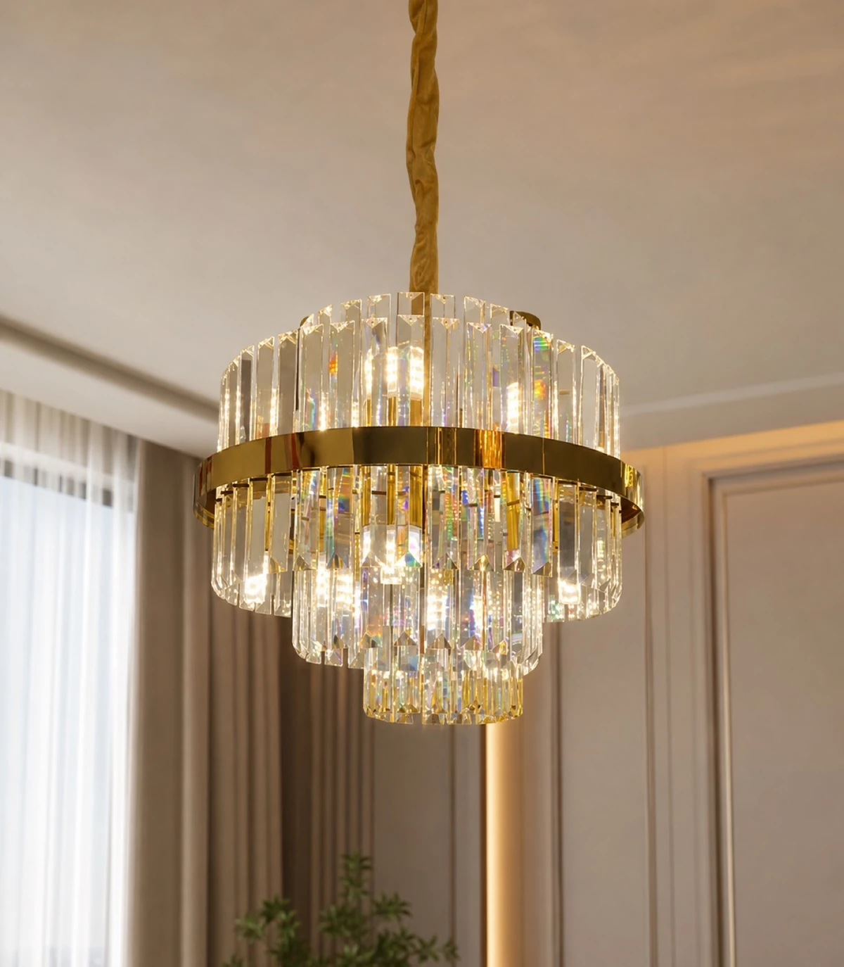 Gold Crystal Chandelier 40cm