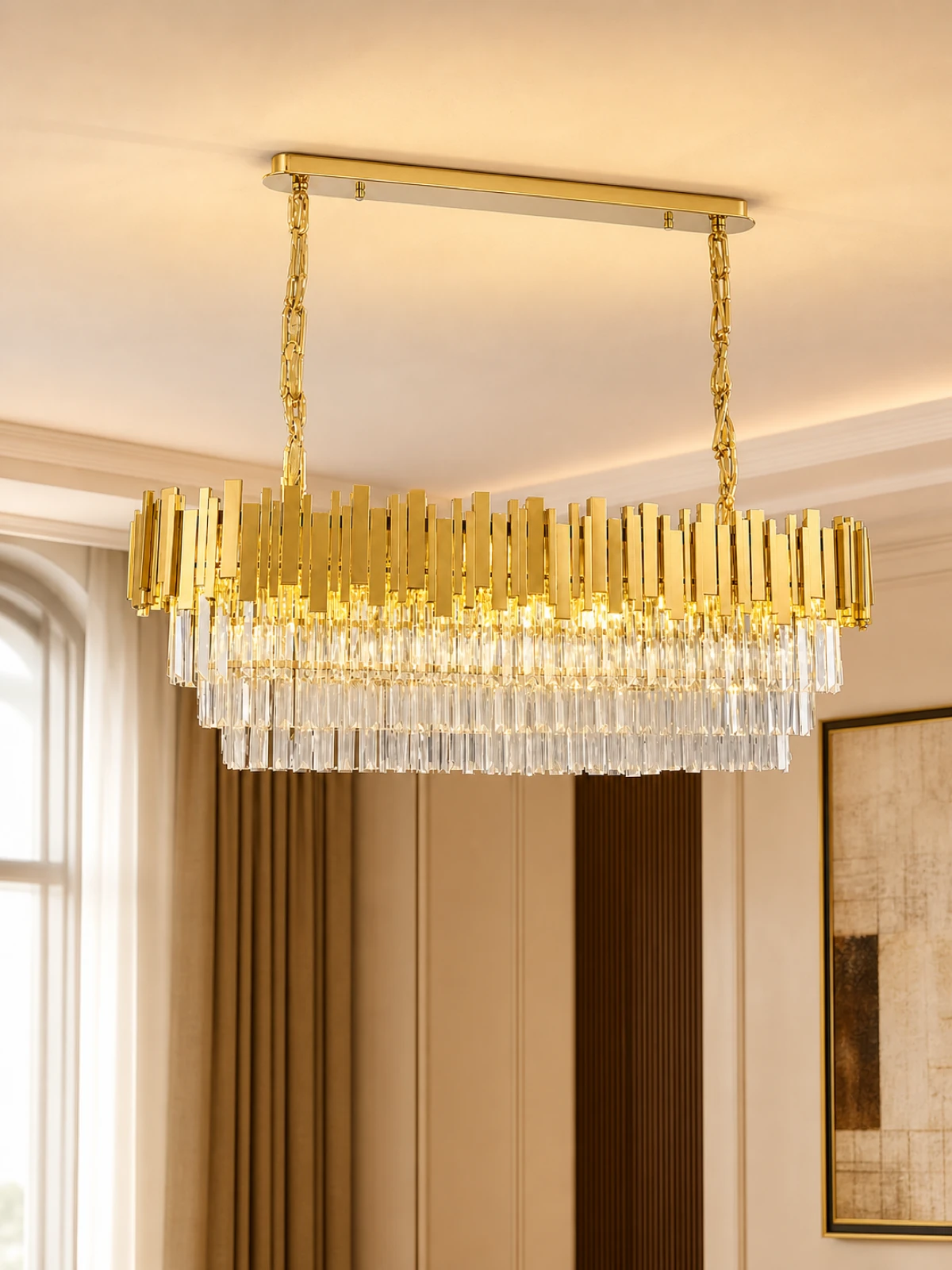 Gold Linear Chandelier 80cm
