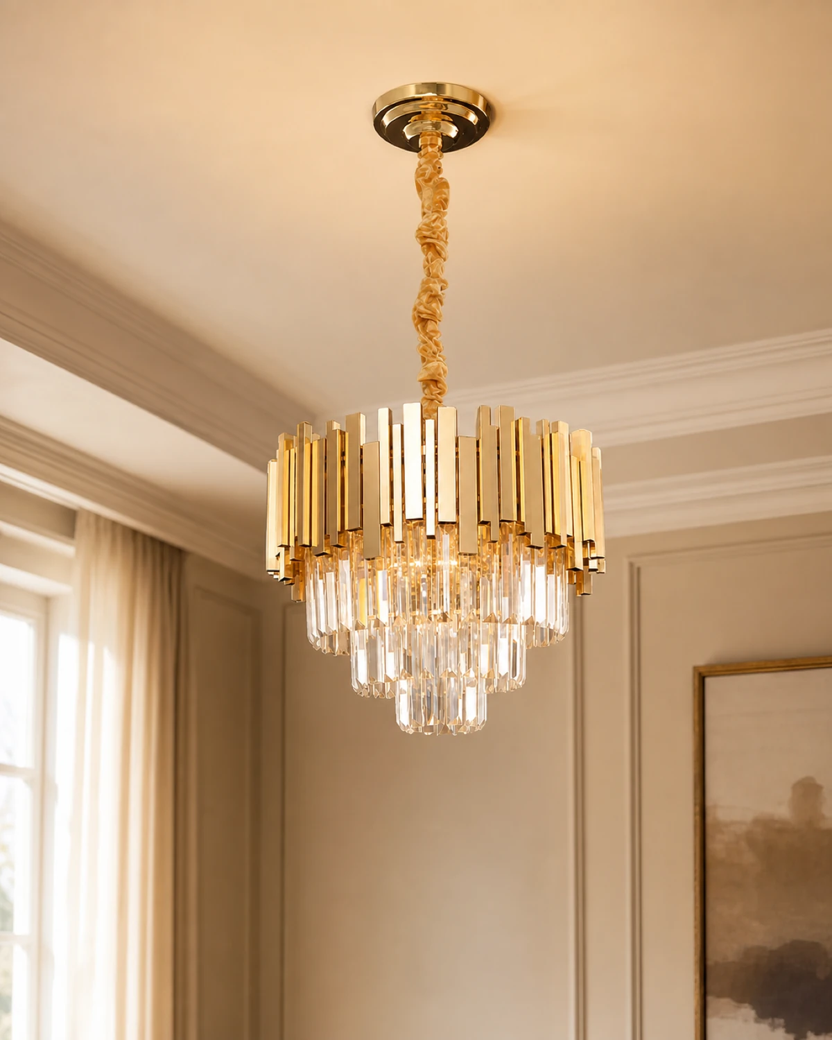 Gold Tiered Chandelier 40cm