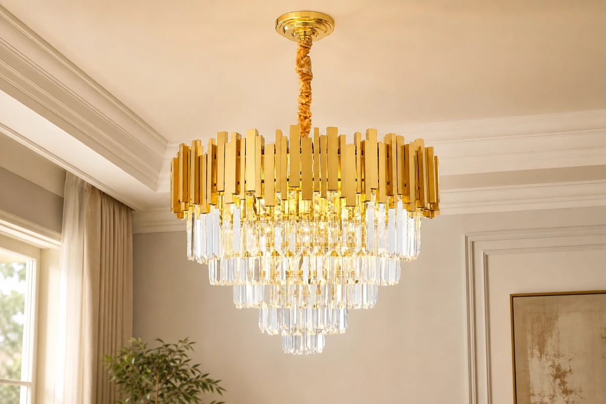 Gold Tiered Chandelier 60cm