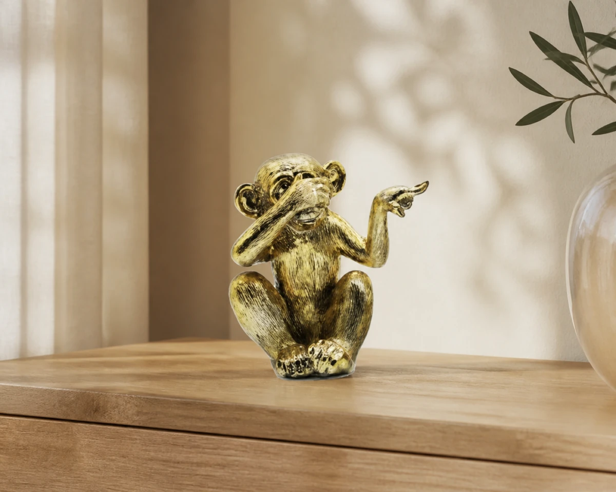 Gold Wise Monkey Ornament