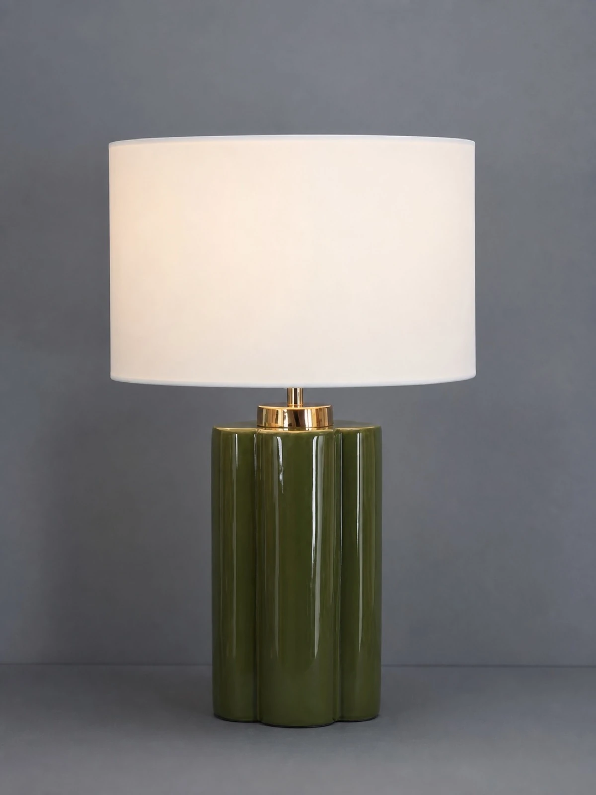 Green Fluted Ceramic Table Lamp