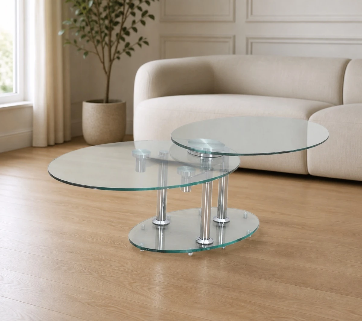 Infinity Oval Swivel Coffee Table