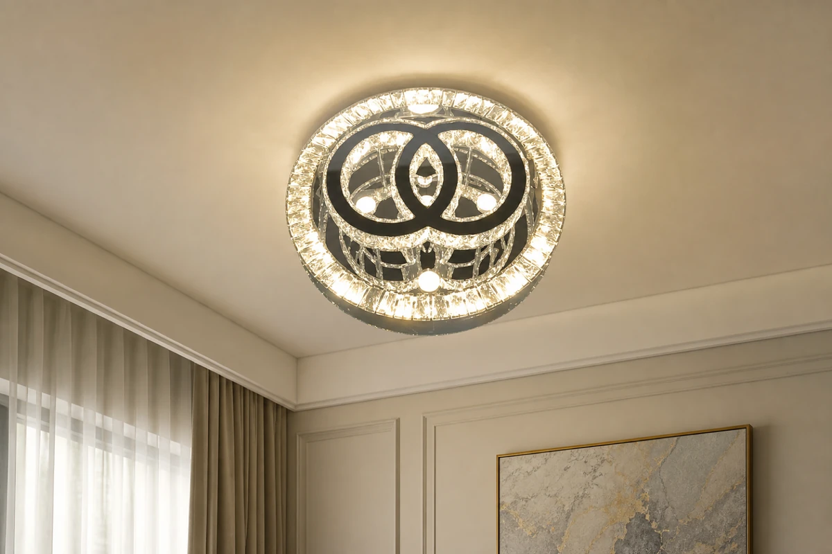 Interlocking Crystal Ceiling Light with Bluetooth