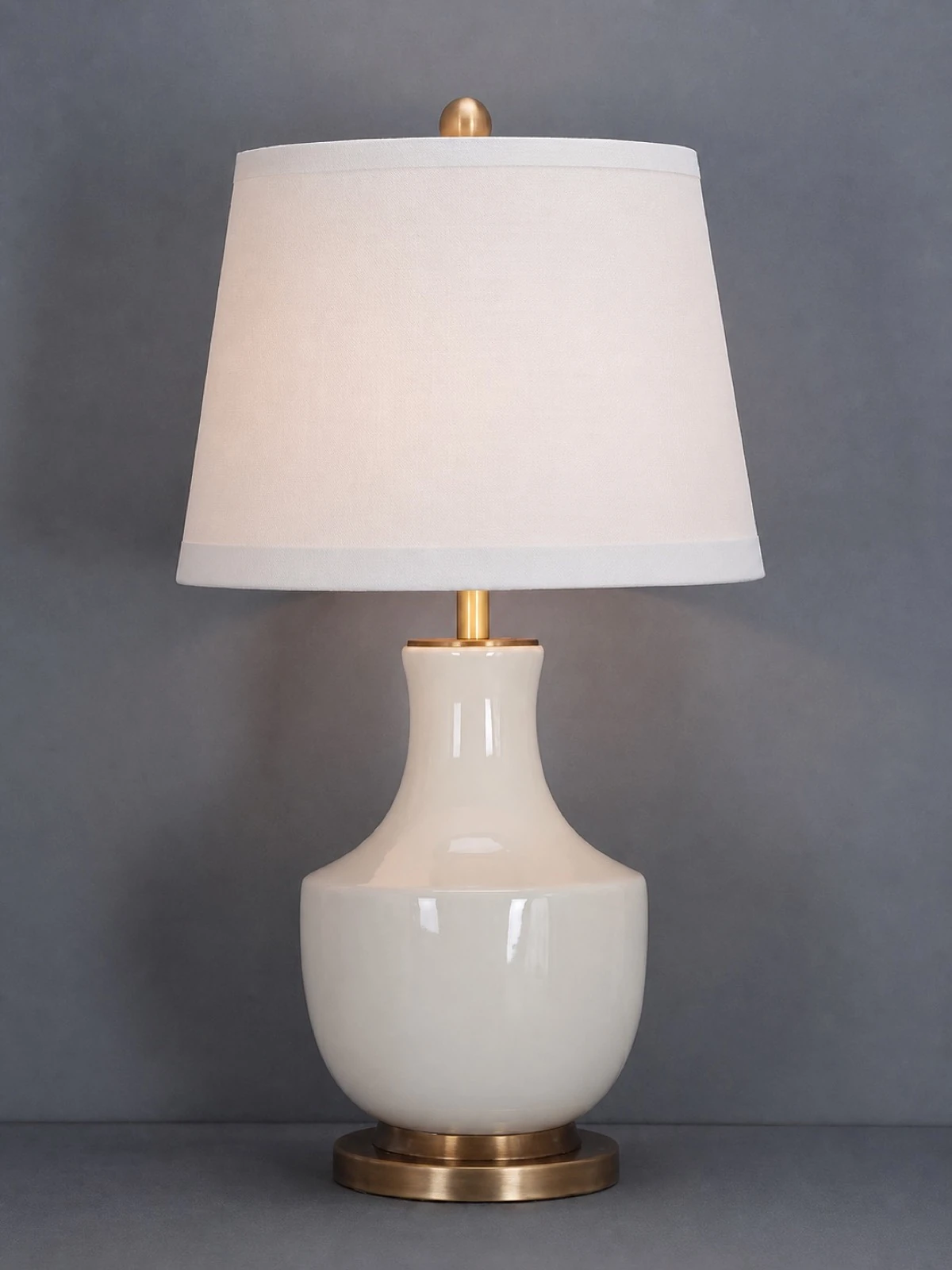 Ivory Urn Table Lamp with Gold Base