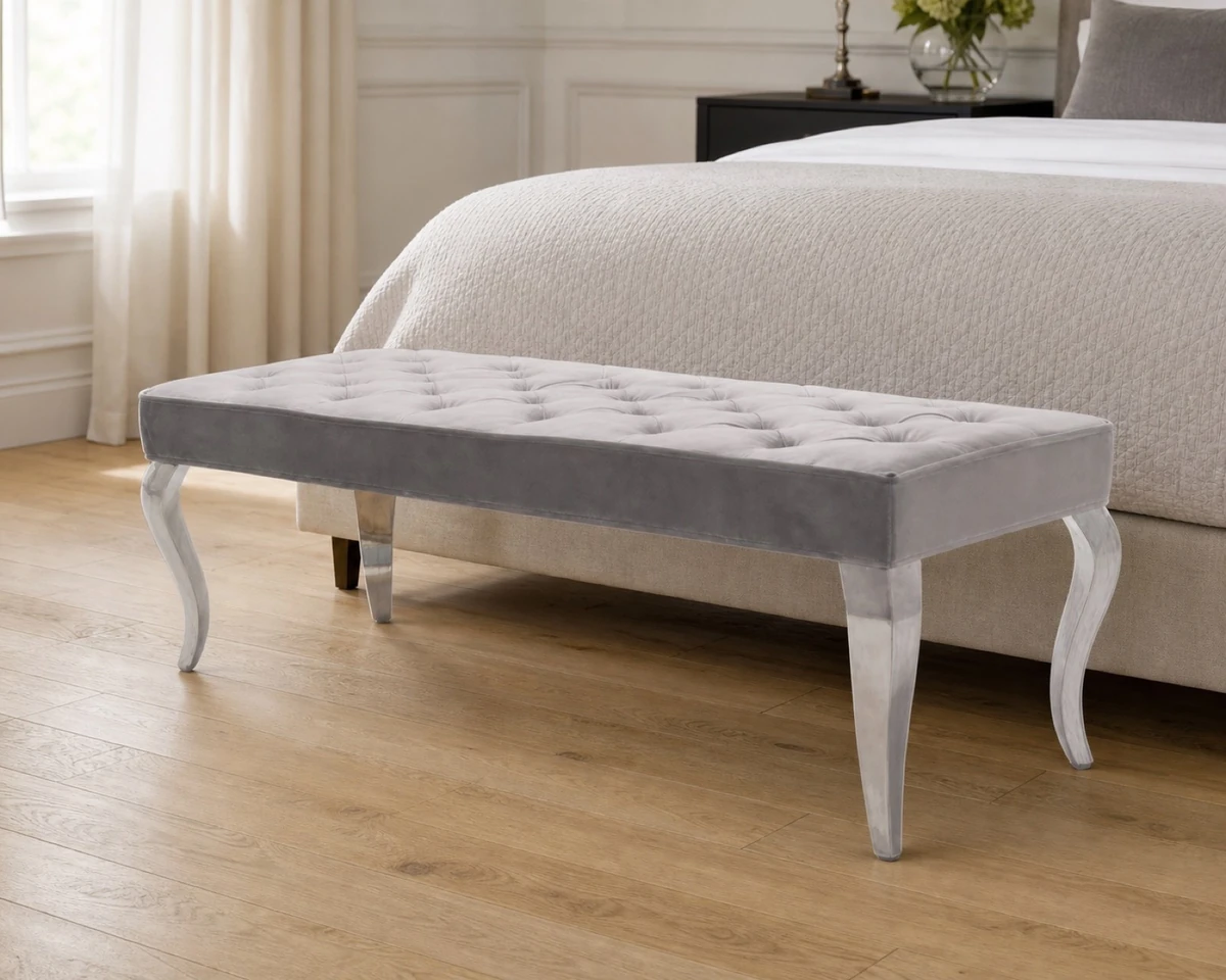 Louis Velvet Bench Light Grey