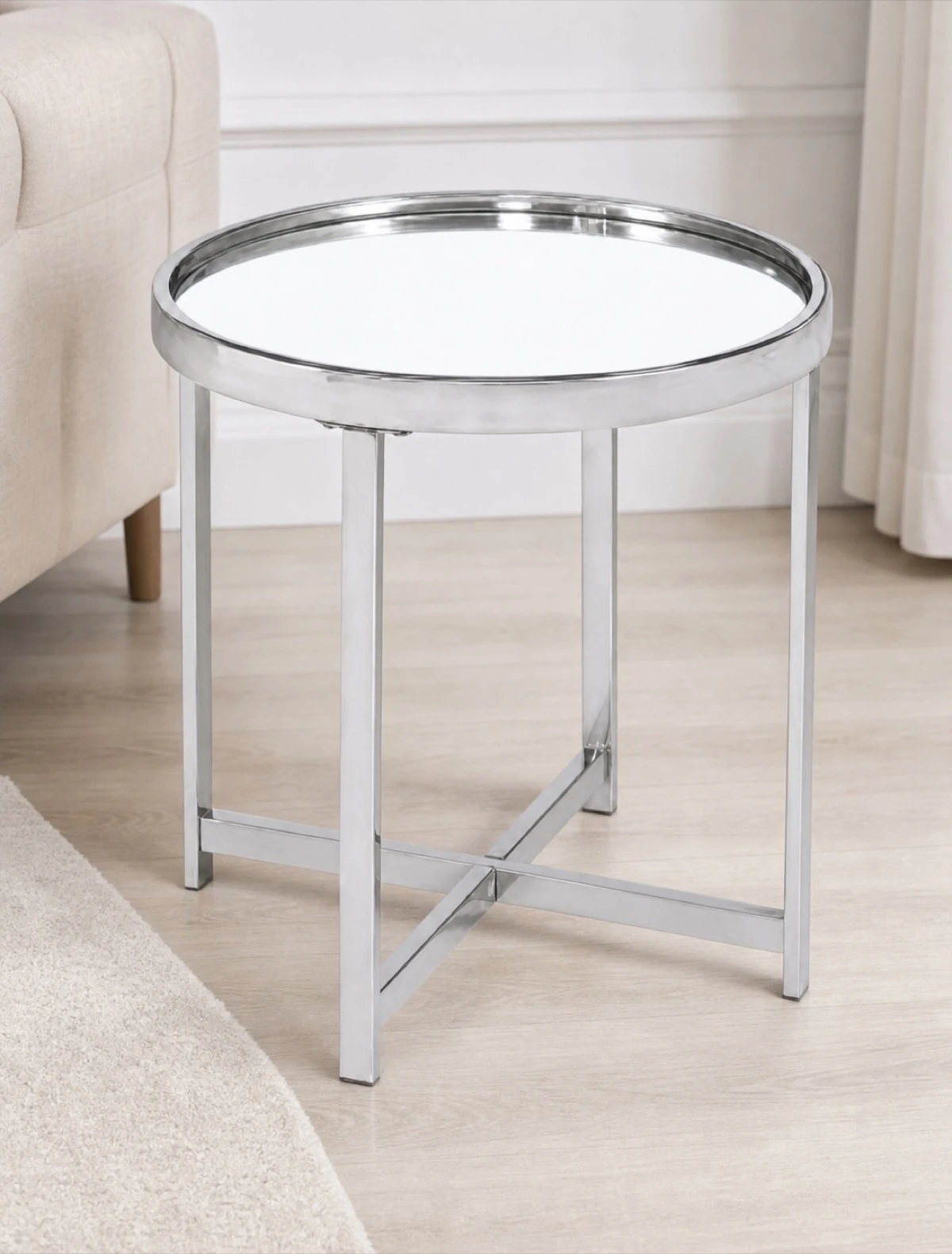 Mirrored Top Side Table