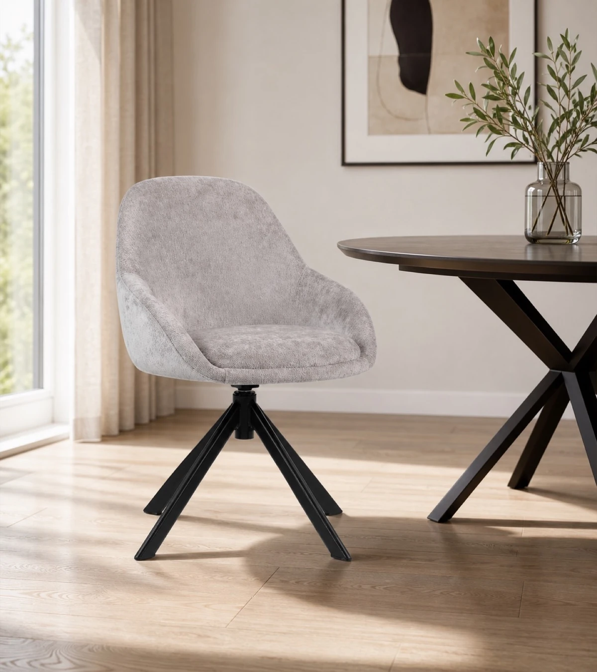 Oslo Swivel Dining Chair, Mink, Green or Gold