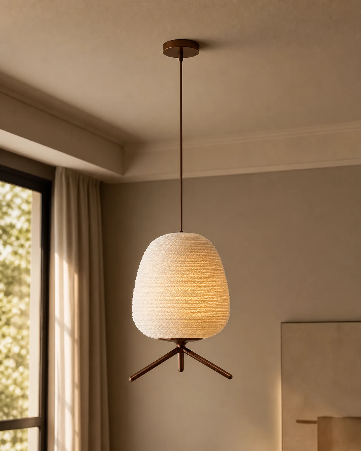 Ribbed Egg Tripod Lamp
