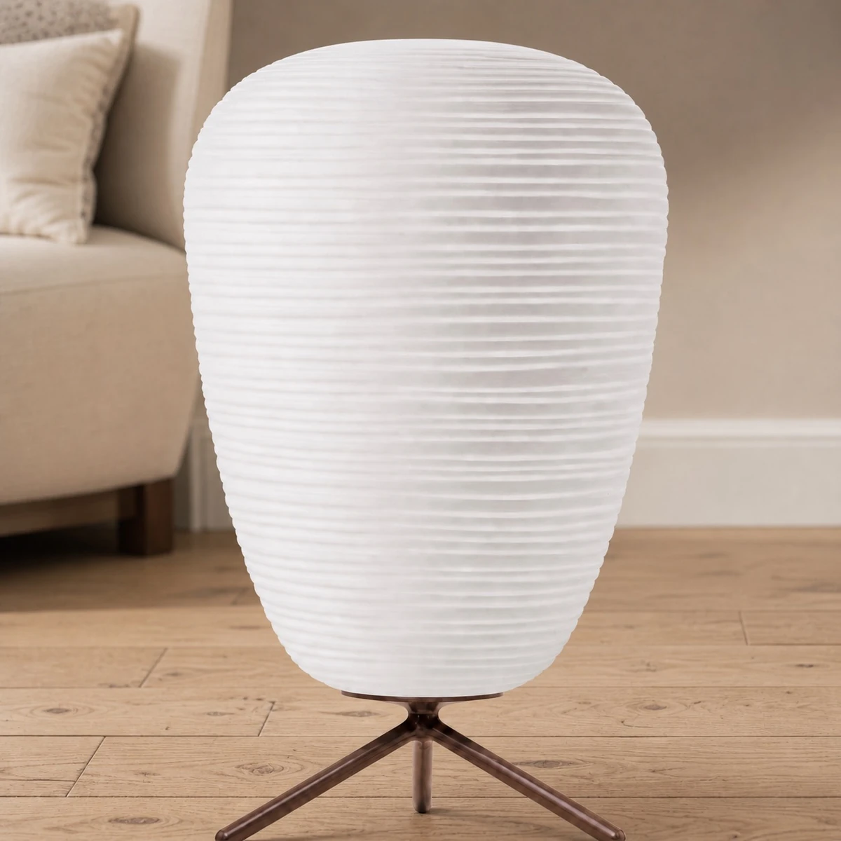 Ribbed Tall Tripod Lamp