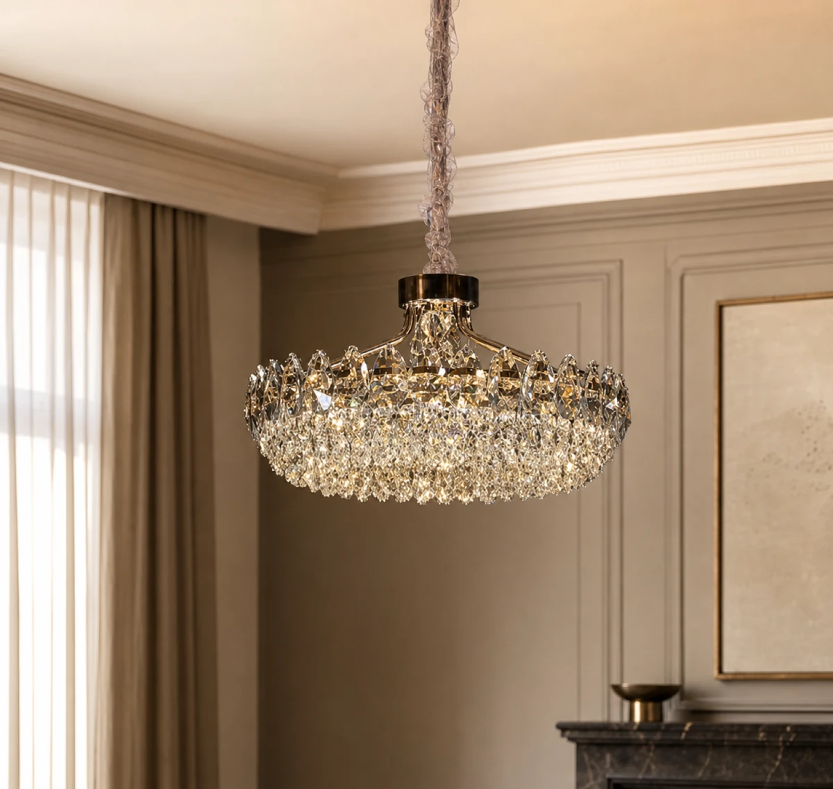 Round Crystal Chandelier 55cm