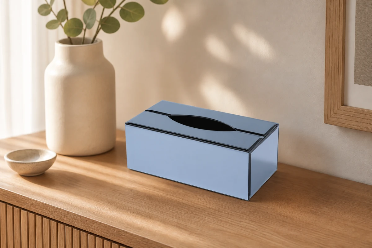 Smoky Diamond Crush Tissue Box Holder