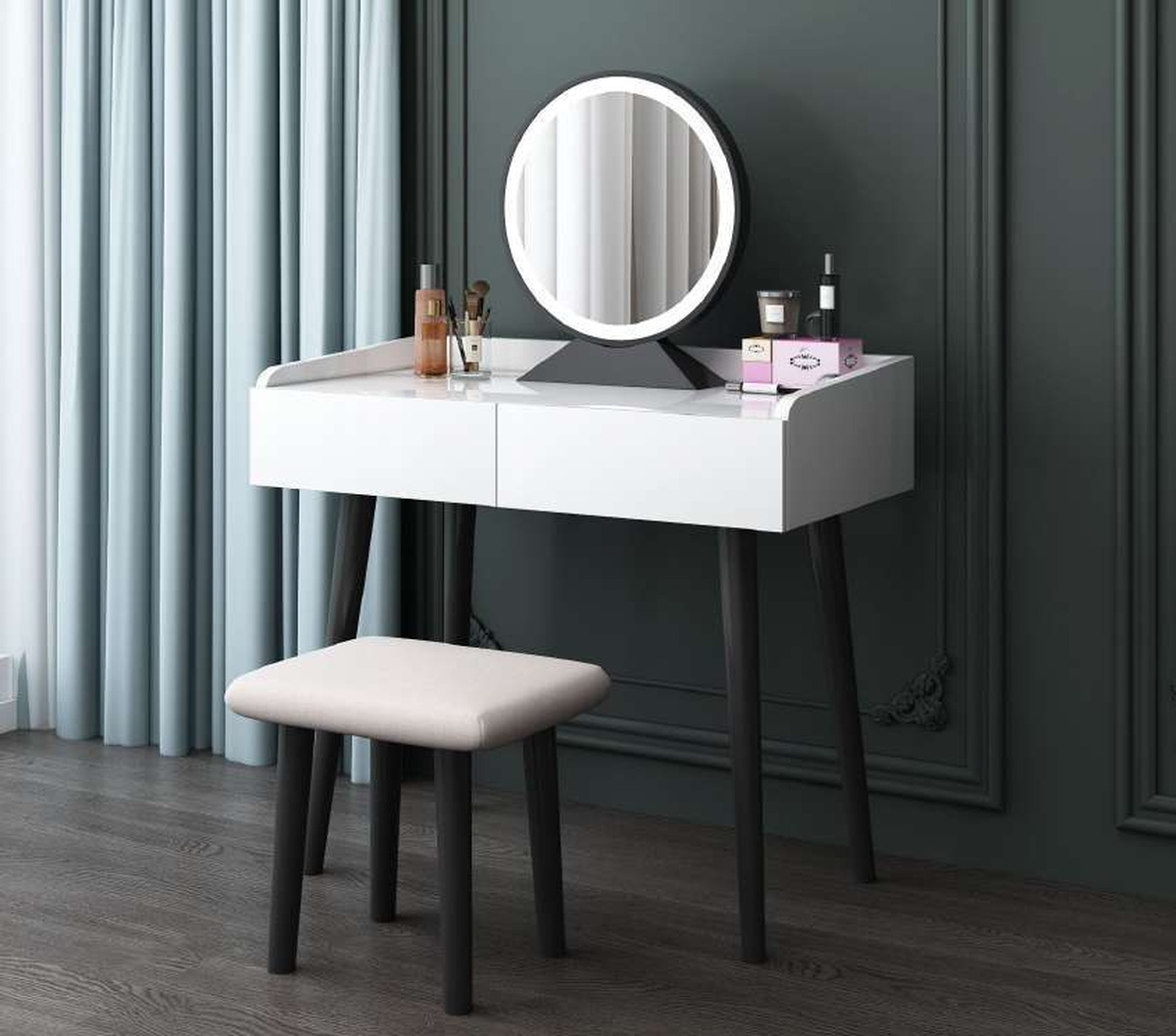 Stockholm Dressing Table, White or Grey