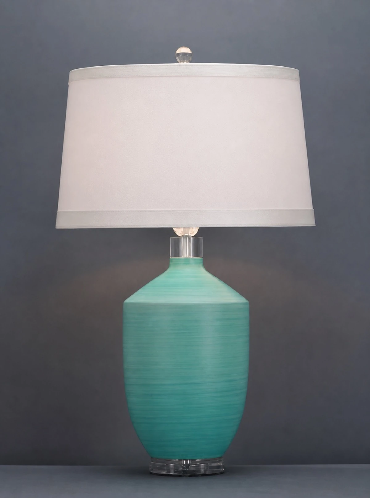 Teal Cylinder Table Lamp