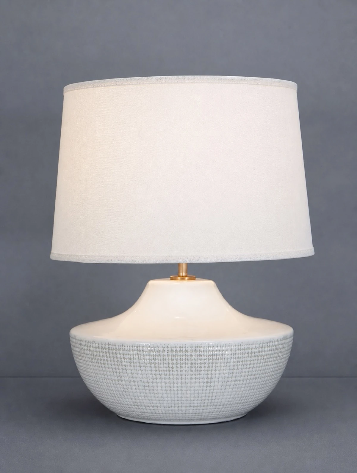 White Crackle Table Lamp
