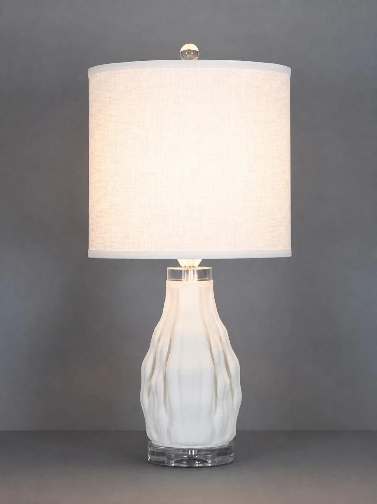 White Geometric Table Lamp