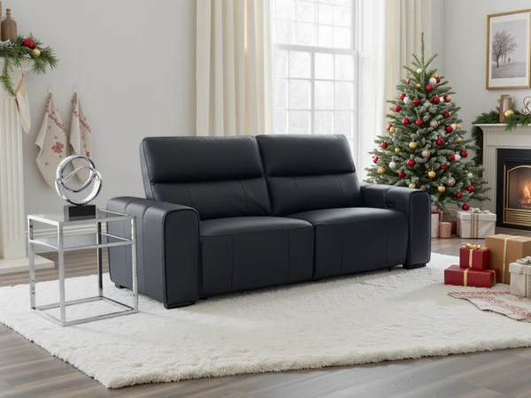 Bellagio Genuine Leather Electric Recliner Sofa, view 2
