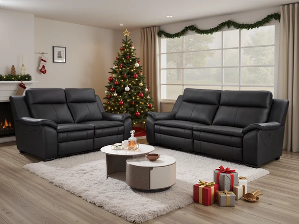 Boston Genuine Leather Electric Recliner Sofa, view 3