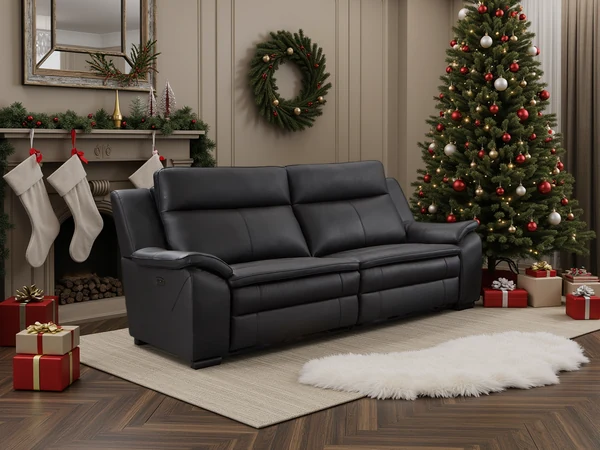 Boston Genuine Leather Electric Recliner Sofa, view 2