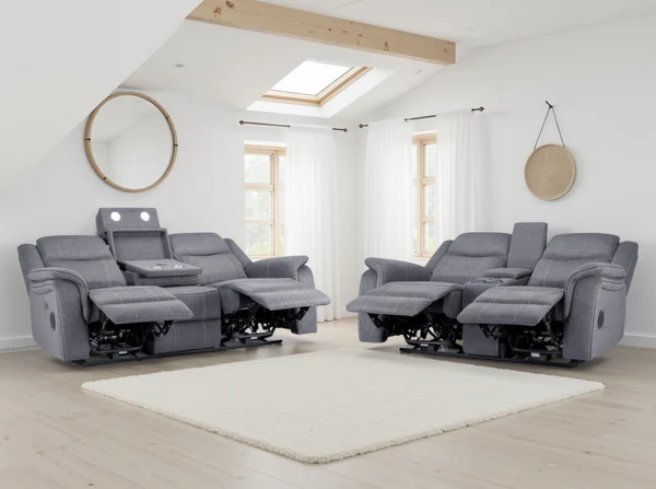 Galaxy Tech Electric Recliner Sofa Fabric, view 2