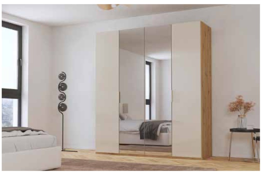 Fifty Hinged Door Wardrobe, Glass Front