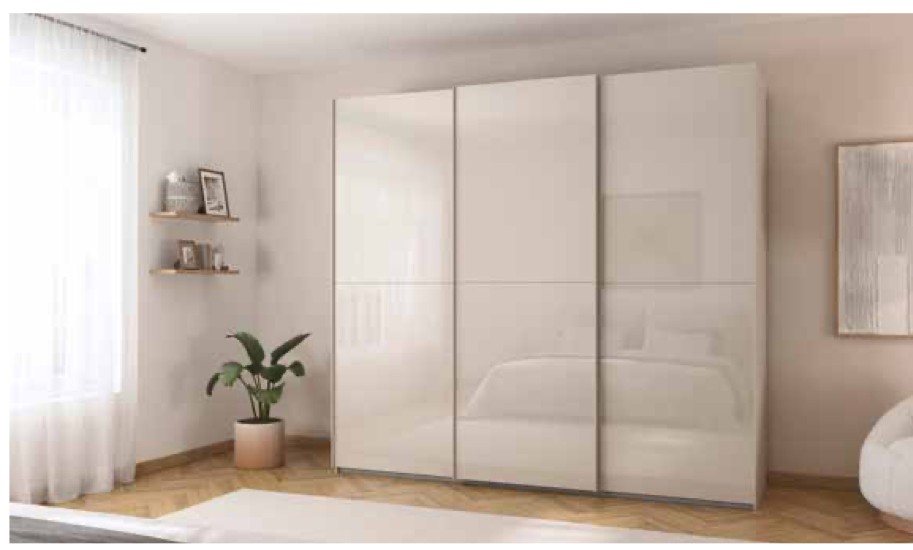 Fifty Sliding Door Wardrobe, Glass Front